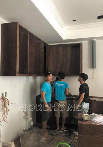 Morehome thi công nội thất đồ gỗ óc chó tại biệt thự Hà Tĩnh