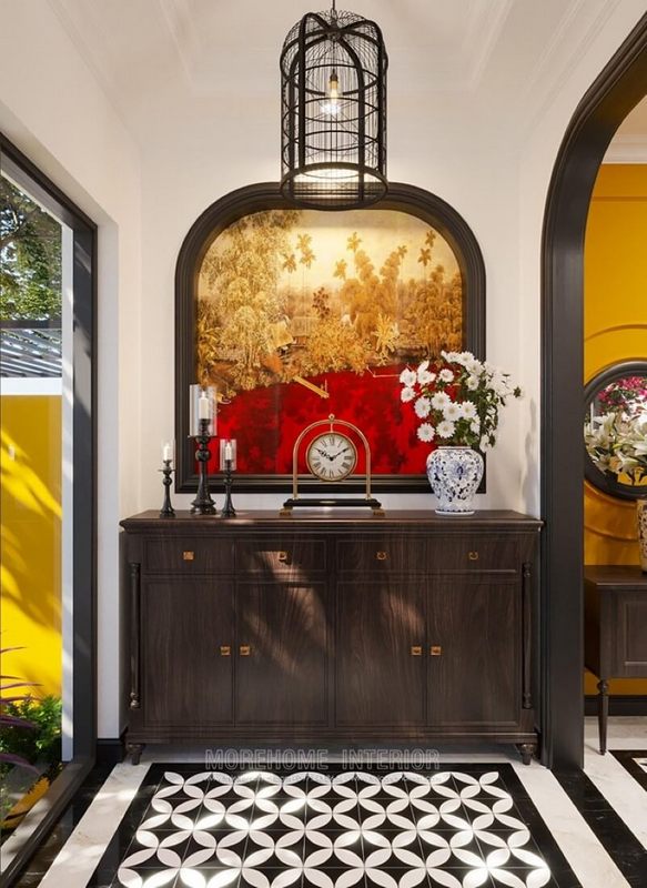 Kệ tủ gỗ decor được sử dụng làm sản phẩm nội thất trang trí.