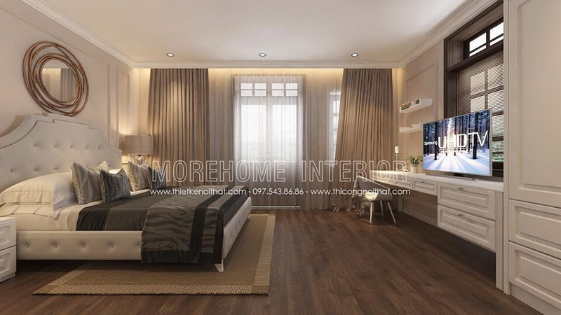 Tạo ra một thiết kế nội thất phòng ngủ cho nhà phố với sự kết hợp giữa phong cách hiện đại và một chút phong cách Á Đông sang trọng.